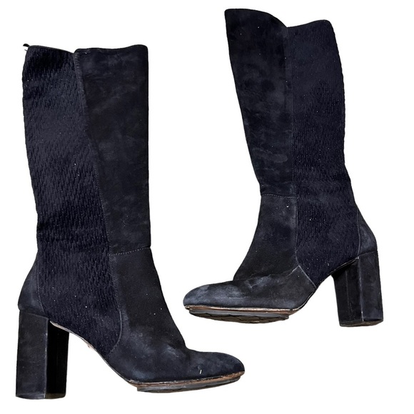 Vince Camuto Signature Black Suede Knee Boots size 7 37 - Picture 1 of 9